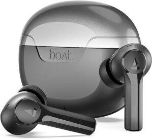 boAt Newly Launched Airdopes 300 TWS in Ear Earbuds w/ 4 Mics AI-ENx™, Spatial Audio, 50 hrs Playtime, Multipoint Connection, ASAP™ Charge, Beast™ Mode, Hearables App Support(Gunmetal Black)