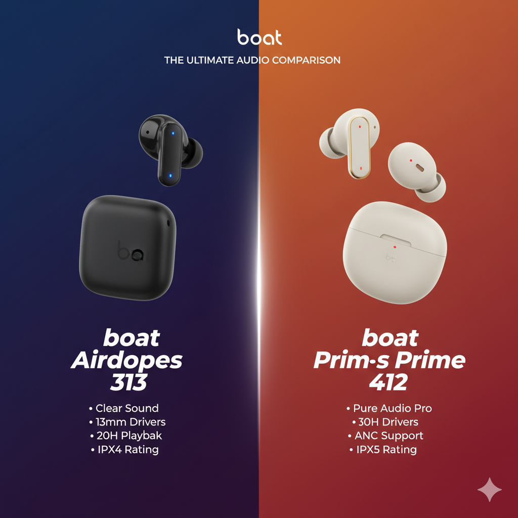 Boat Airdopes 313 vs Airdopes Prime 412