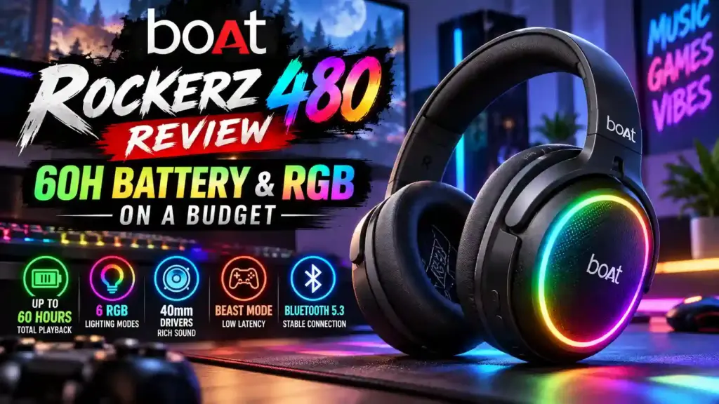 BoAt Rockerz 480 Review: 60H Battery & RGB on a Budget